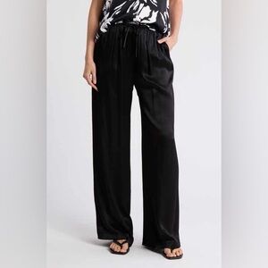 INDUSTRY Republic Clothing Tie Front Wide Leg Black Pants Small/Medium